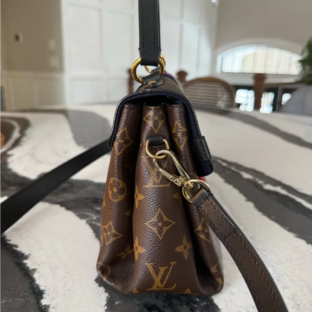 Louis Vuitton Georges Monogram BB Tote with Red and Blue Stripe with Top Handle - Picture 7 of 14
